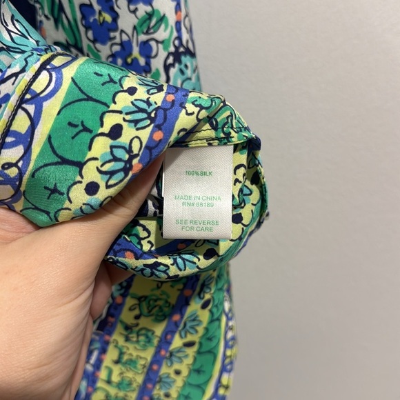Lilly Pulitzer Silk Cabana Escape Artist Print Top Size M - Picture 9 of 9